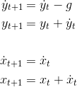 Discrete-time equations for projectile motion